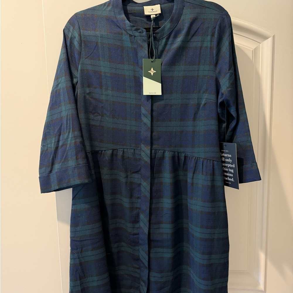 Tuckernuck Blackwatch Plaid NWT Royal Shirt Dress-Large